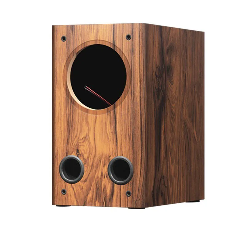 Wood-Grain Style Speaker Enclosure Hi-Fi Labyrinth Design Full-Range Speaker Empty Cabinet Shell 6.5-inch, Single Unit