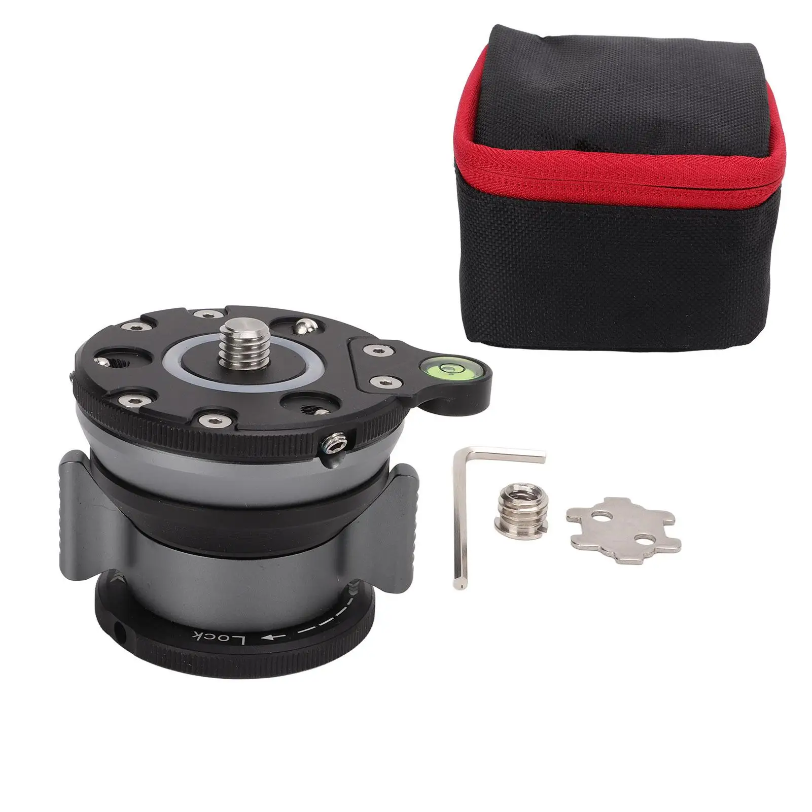 Aluminum Alloy Tripod Leveling Base with Bubble Level for nikon Cameras - 1/4 & 3/8 Inch Thread Compatible