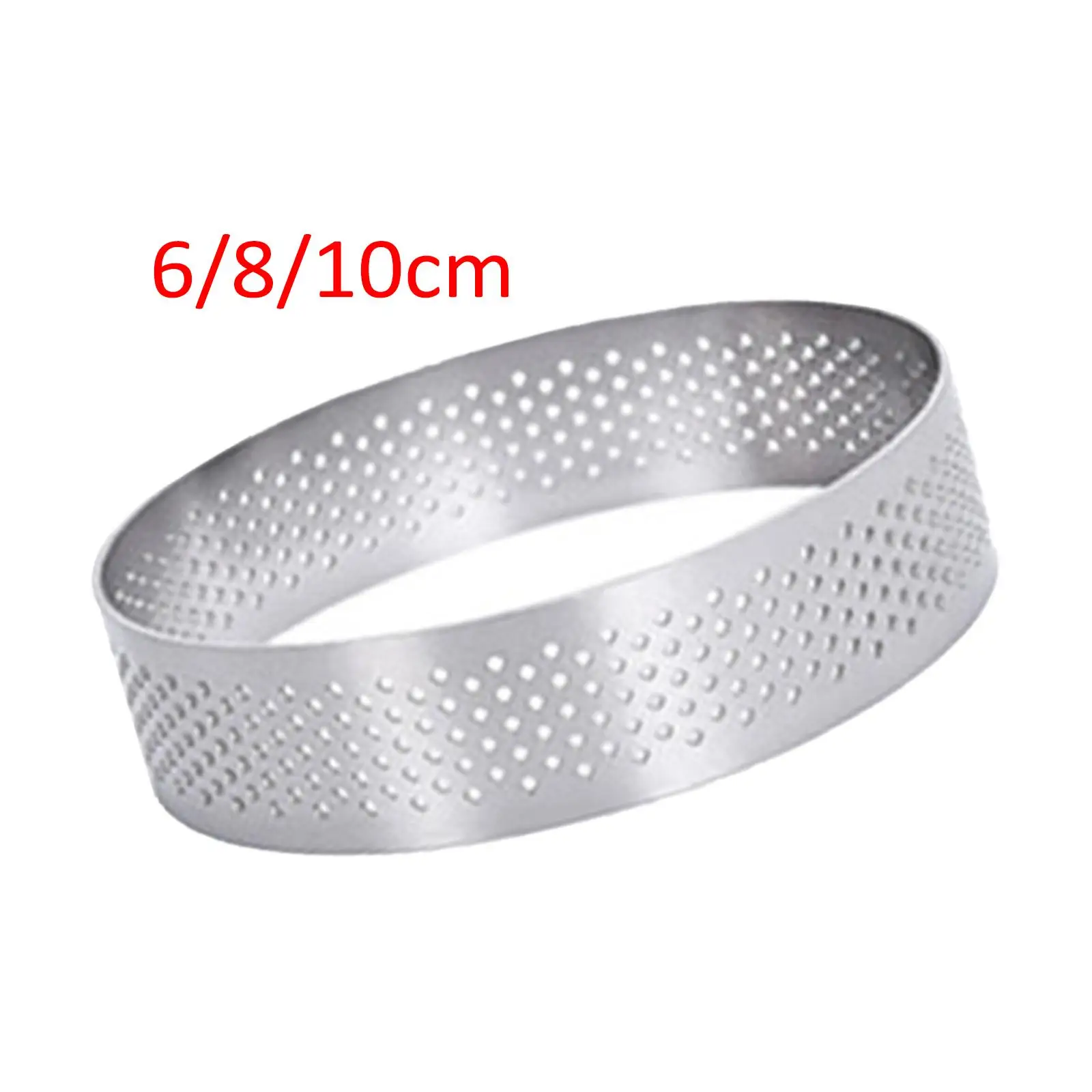 Set of 2 Tarts Rings Mousse Cake Mold Nonstick Heat Resistant Perforated Round Pastry Rings Mold for Home Kitchen DIY Desserts