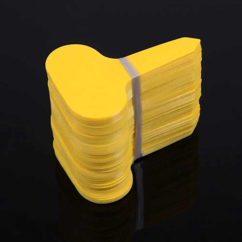 

100 шт. пластиковых этикеток-табличек Т-образной формы для садовых растений и цветов, толстые, желтые