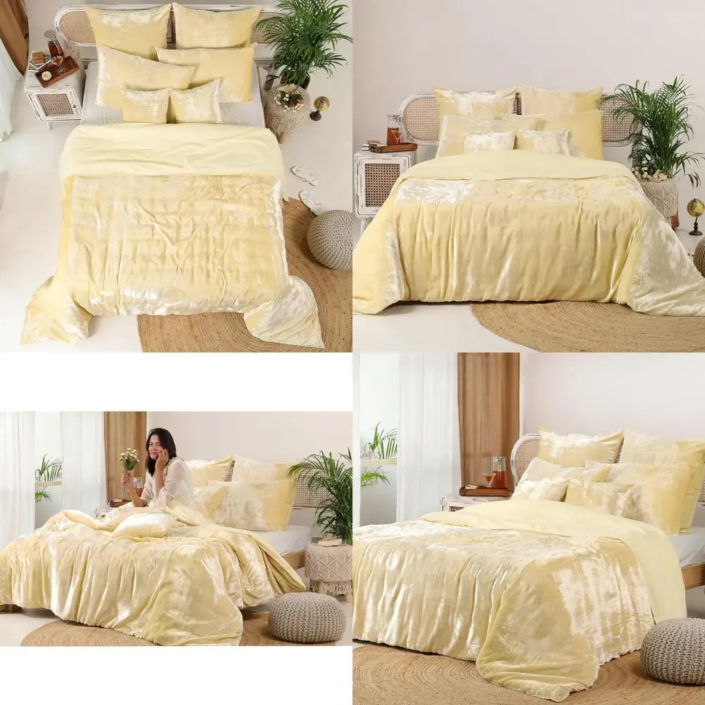 

Ультра-роскошный комплект постельного белья из искусственного шелка с однотонным узором, 2 наволочками — пододеяльник и подушка для комфорта плюша