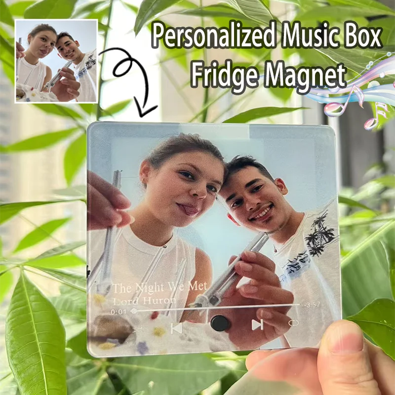 Magnet Music Box Fridge Magnet DIY Custom Photo Music Box Personalized Christmas Gift Home Decoration  Anniversary Gifts