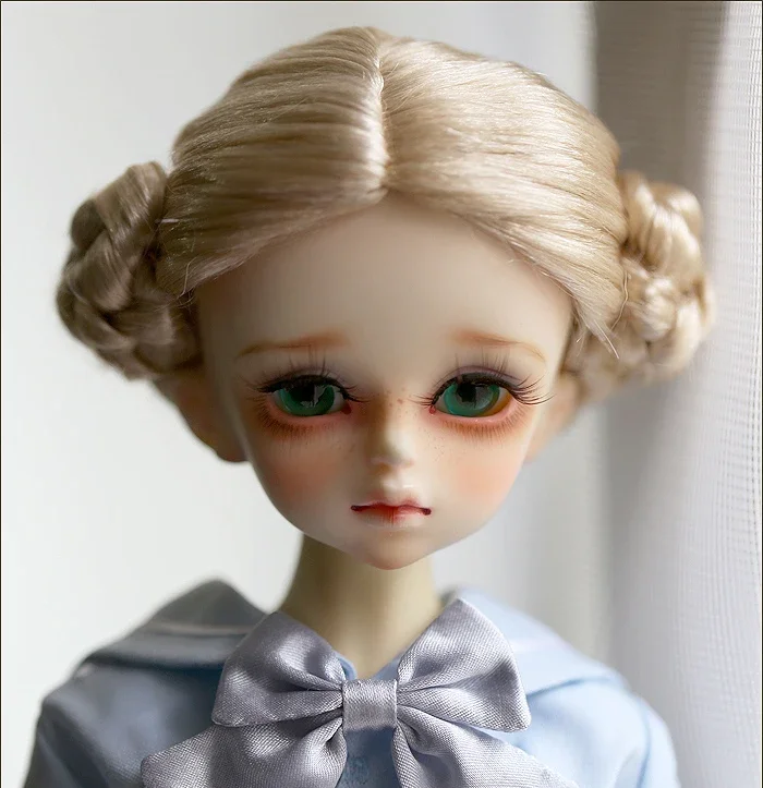 

D01-P213 children handmade toy 1/3 1/4 Doll Accessories BJD/SD doll wig Double-package hair light gold color