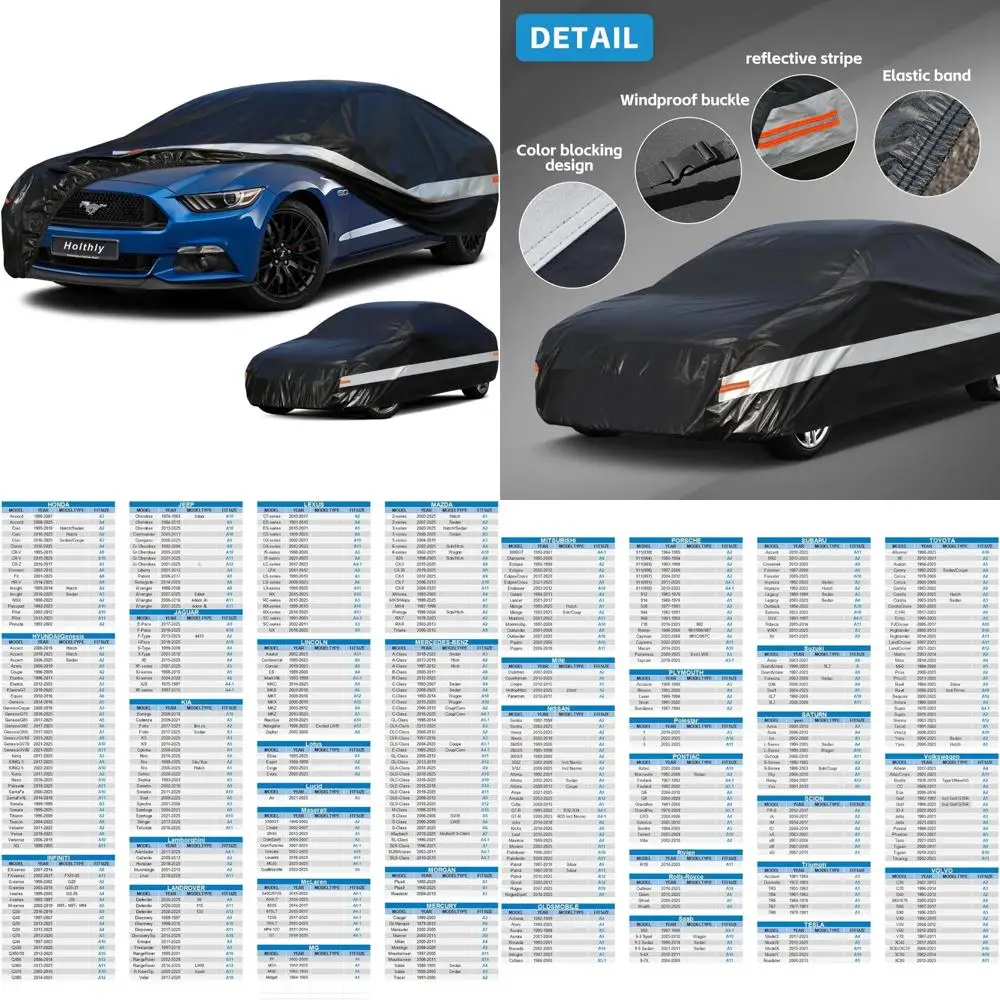 

10 Layers Coupe Car Cover Waterproof All Weather for Automobiles,100% Waterproof Outdoor Car Covers Rain Snow UV Dust Protection