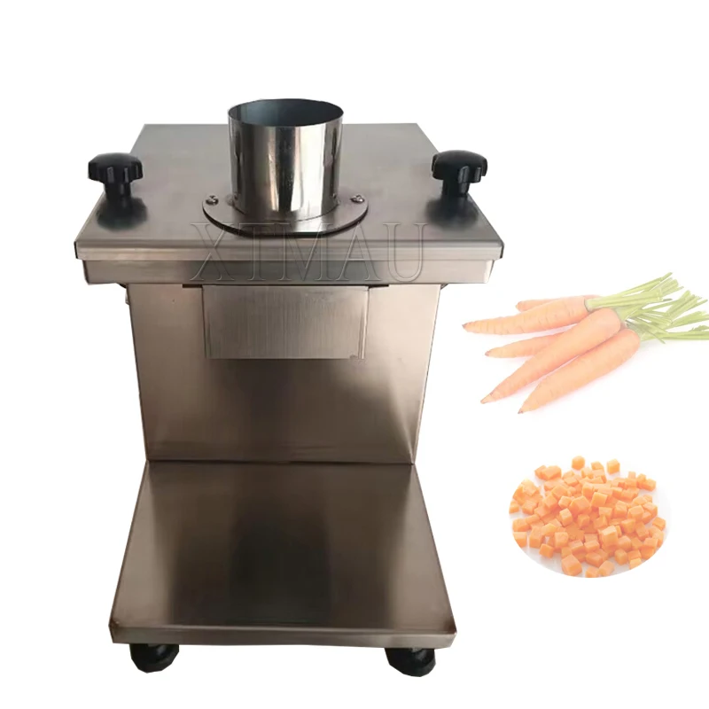 Коммерческая машина для нарезки кубиками, автоматическая машина для нарезки овощей и фруктов, картофеля, моркови, лука, гранулированная кубическая резка