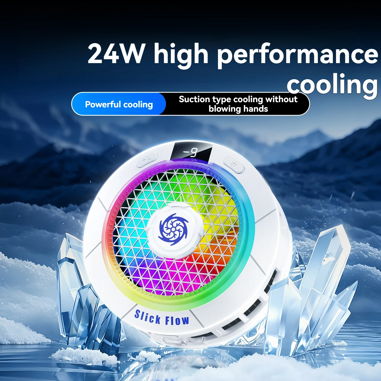 Suction-Type Phone Cooler K58 PRO High Power 24W High-Power Semiconductor Mobile Phone Cooler with Magnetic Suction Clips, Dual-