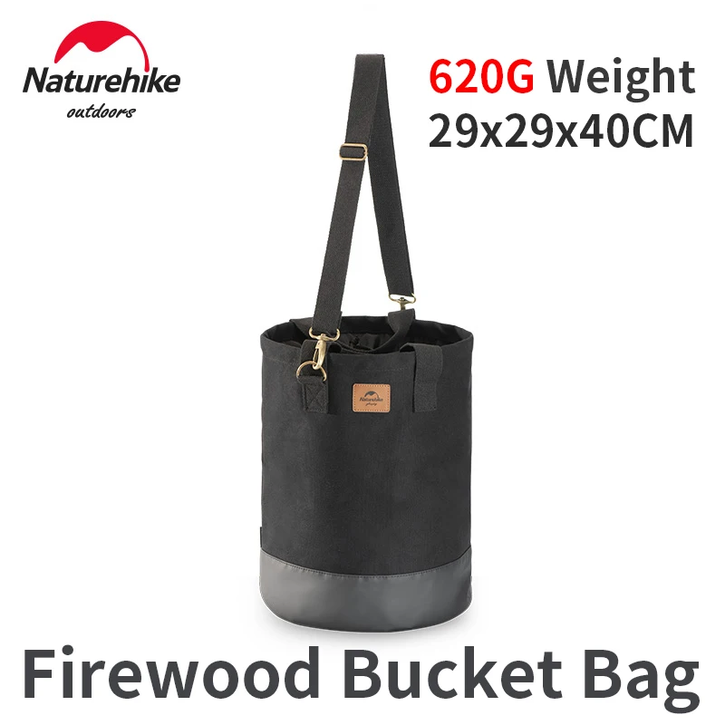 Naturehike Camping Accessories 34L Storage Bag Ultralight Portable Waterproof Canvas Handbag Firewood Bucket Bag Sundry Storage