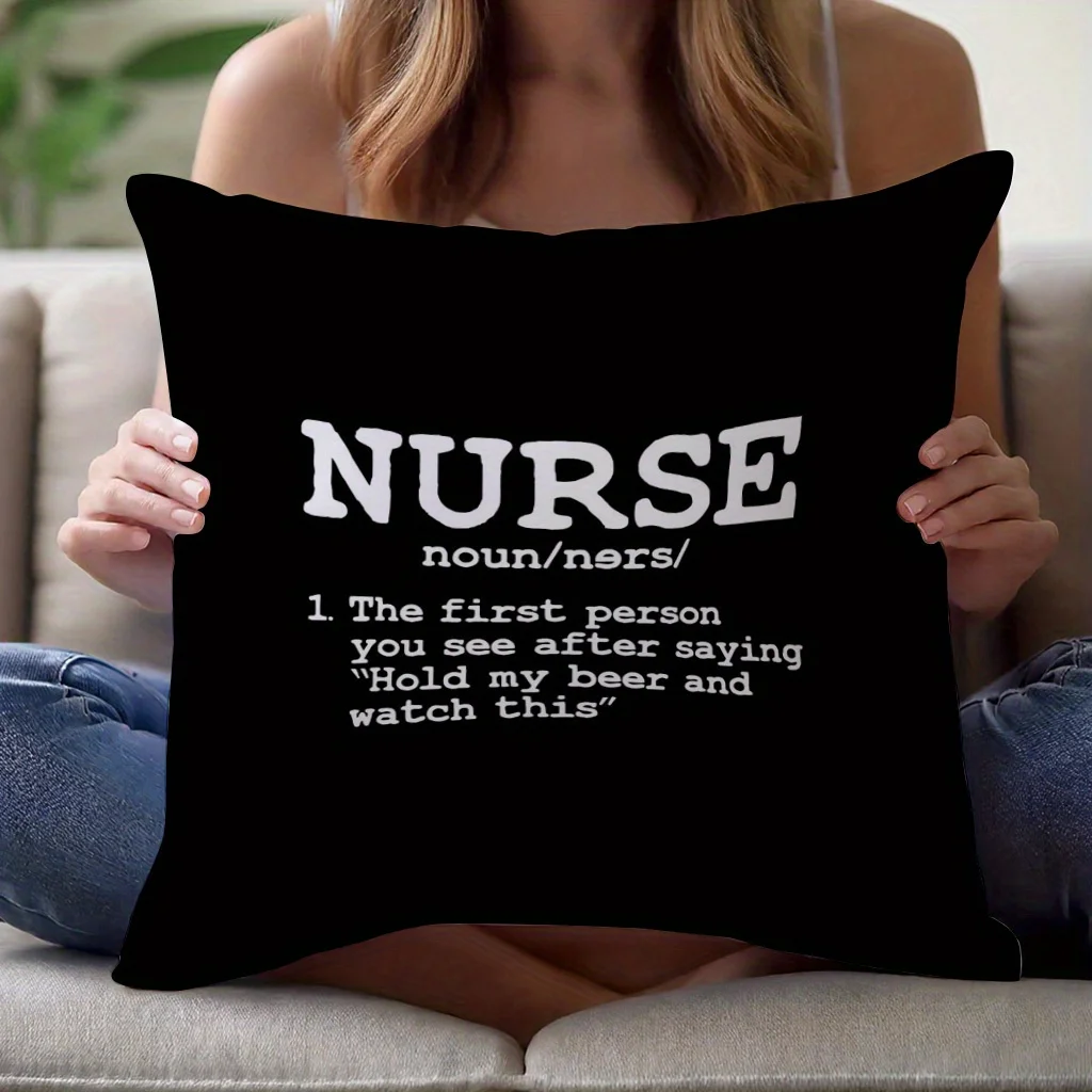 1pc Typographic Phrase Design Pillow Cover 45x45cm 18x18in Contrast Monochrome Layout Polyester Decorative Cushion Case