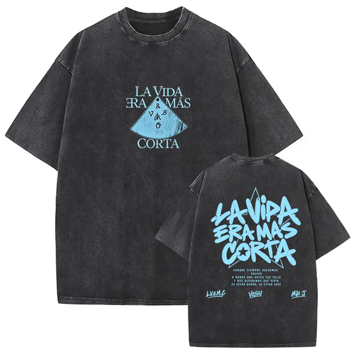 Milo J La Vida Era Mas Corta Album 2026 Vintage Washed T Shirt Men's Women Clothing Fashion Casual Cotton Short Sleeve T-shirts