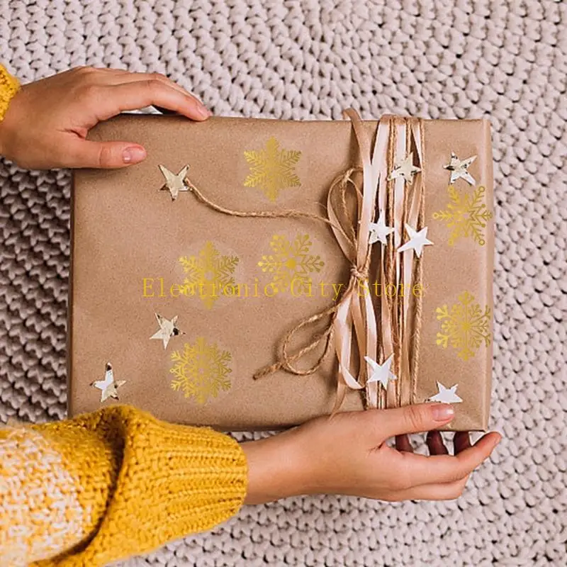 Rótulo Clear Scrapbooking Sticker Gift Snowflake para Card Box Box Craft Decoration Hu8D
