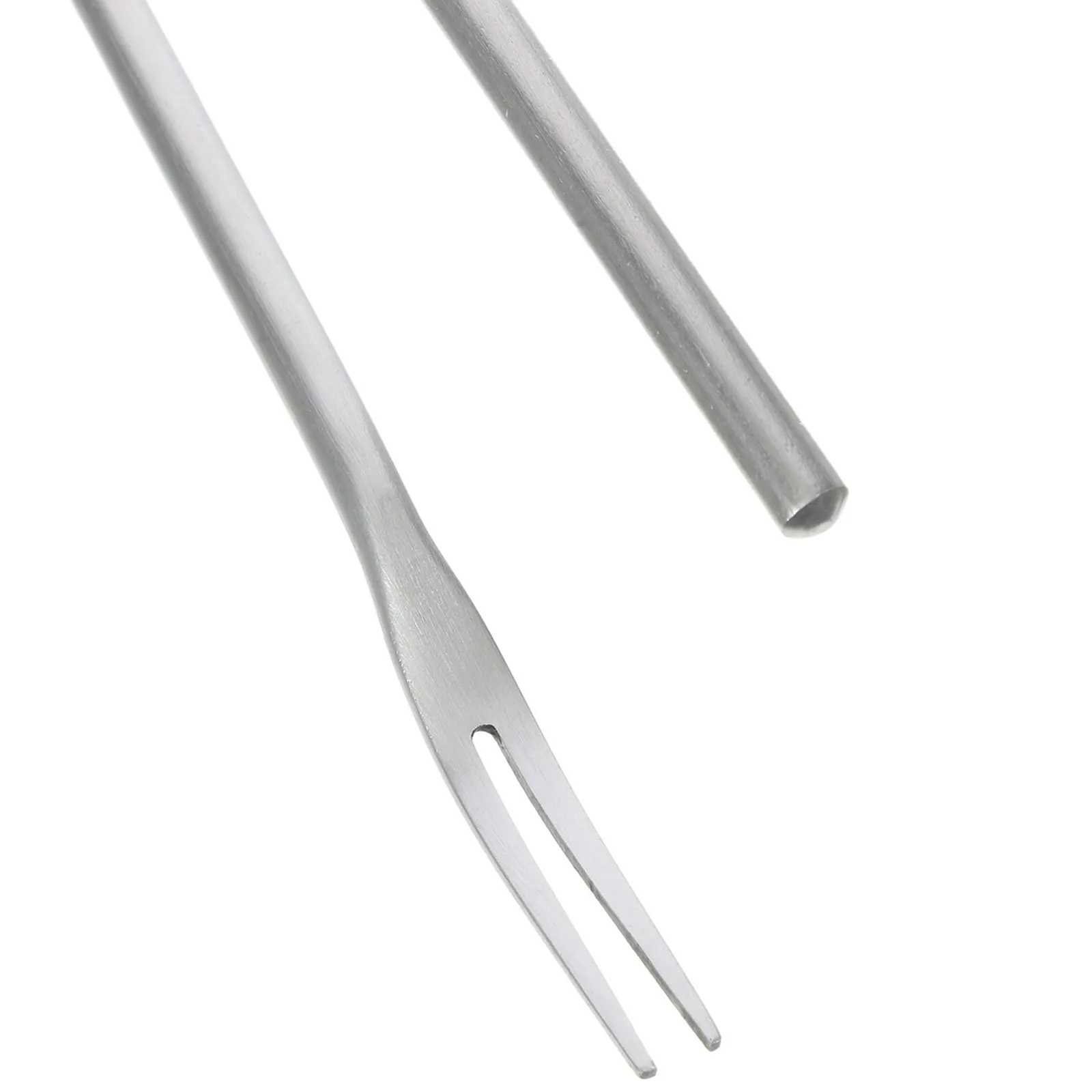 3 Pcs Fruit Serving Forks Cake Cocktail Dessert Party Silver Long Pickle Picker Handle Olive
