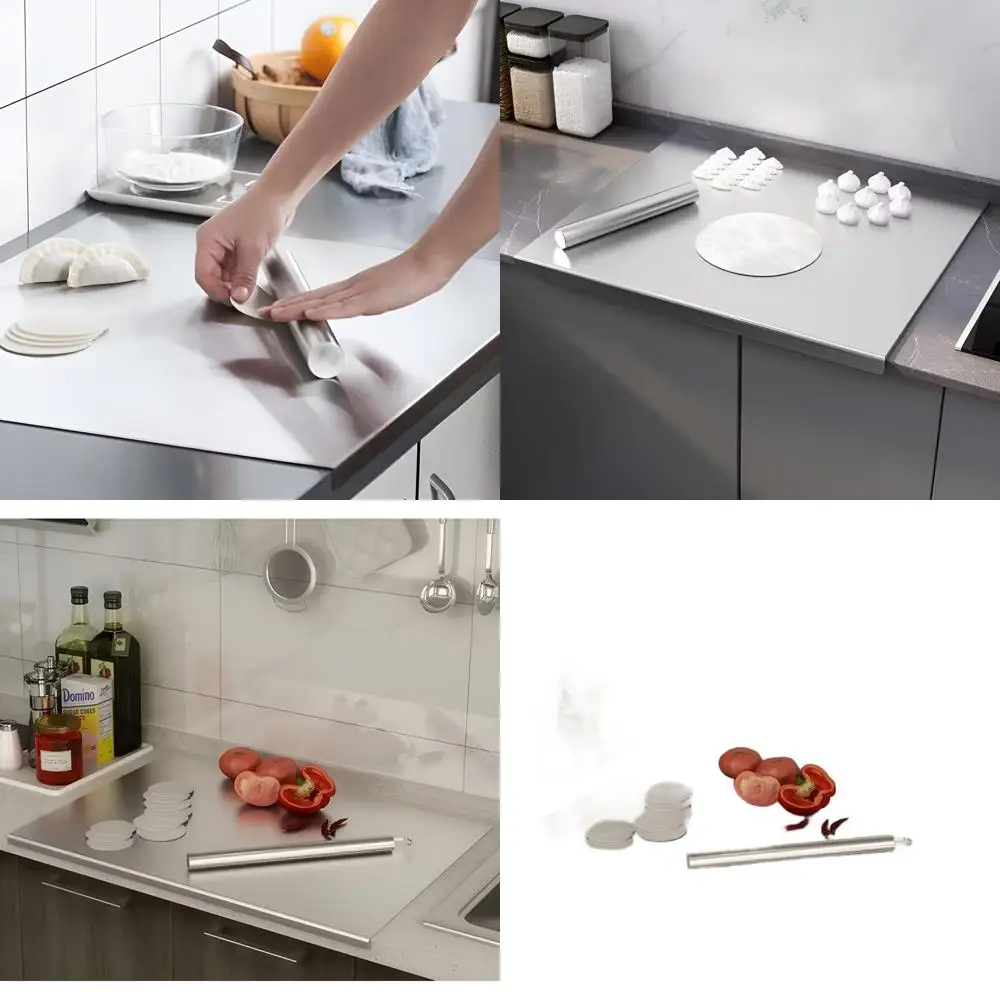 

Premium 304 Stainless Steel Chopping Board with Lipped Edge - Ideal for Meat, Fruits, Veg, Bread, and Baking