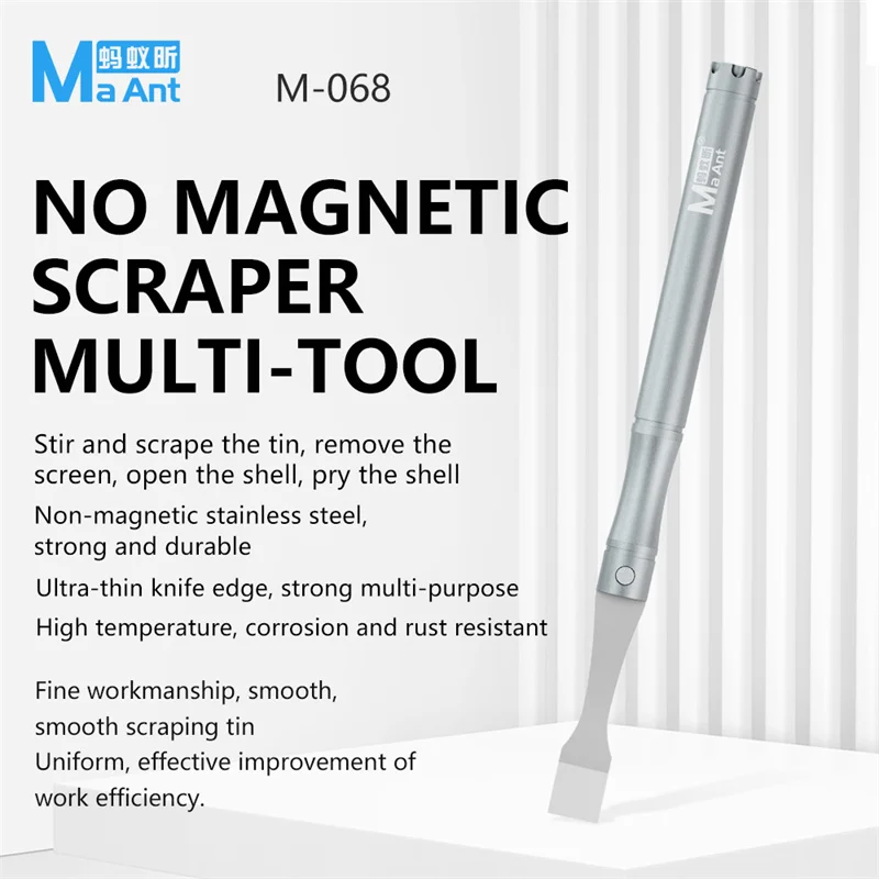 MaAnt M-068 Non-magnetic Scraper for Mobile Phone Repair Solder Paste Mixing Knife BGA Reballing Disassembly Hand Tools