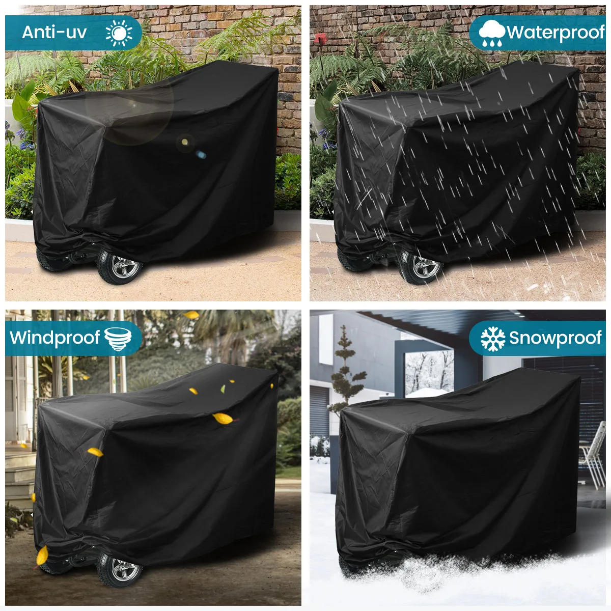 Mobility Scooter Cover Waterproof Motorcycle Cover Wheelchair Bike Storage Indoor Outdoor Dust Snow Rain Sun Protective Cover