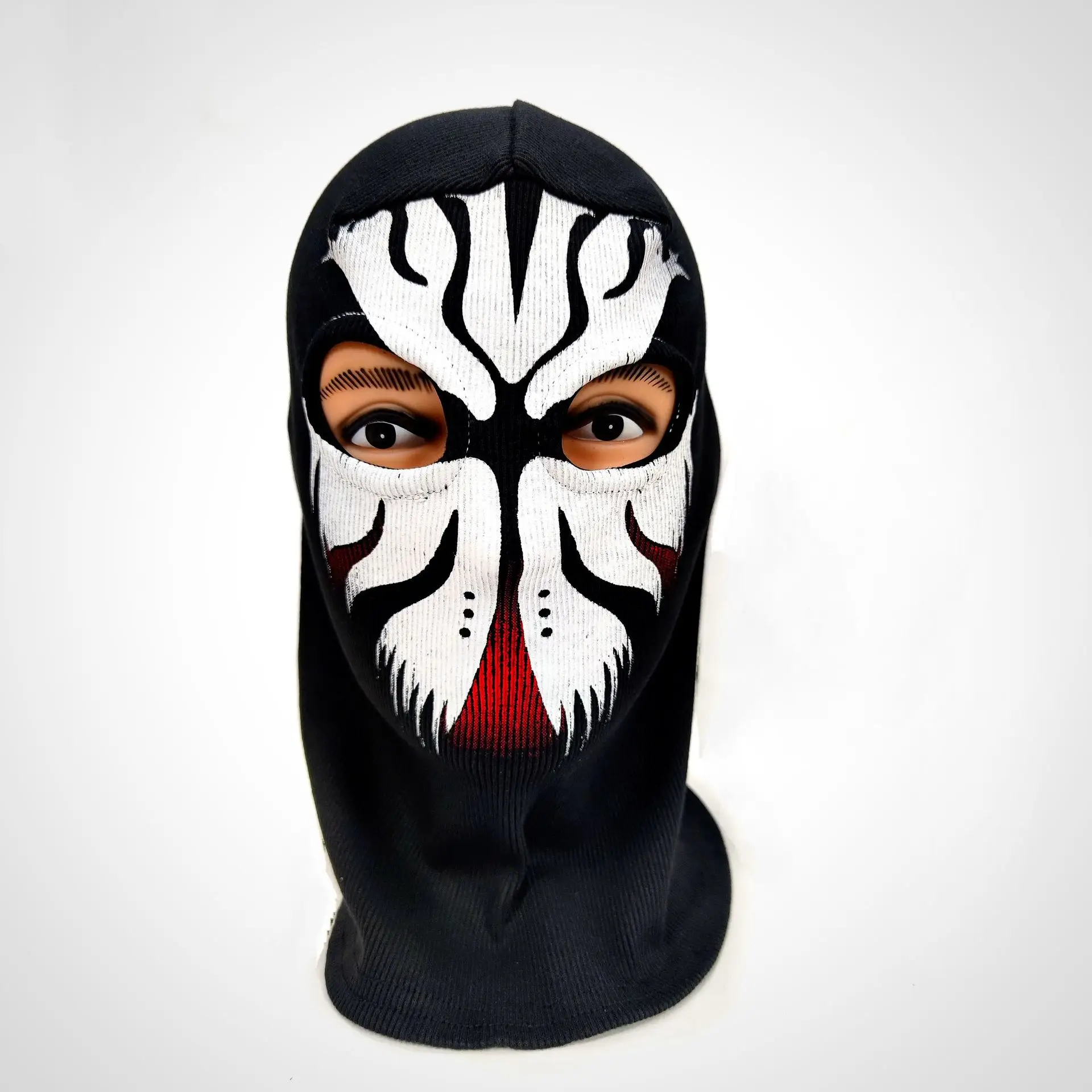 Sturmhaube Gesichts maske für Männer Frauen Voll gesichts maske Kapuze taktische Schnee Motorrad Radfahren Laufen gestrickte Mütze Pullover – Detail 7