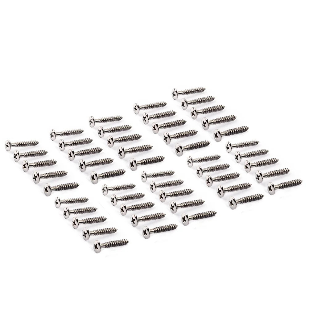 

50 pcs Guitar Bridge Screws 3.5 X 25 Mm For St Tl Electric Guitar Bass Tremolo Mounting Hard Iron Durable Bright Finish