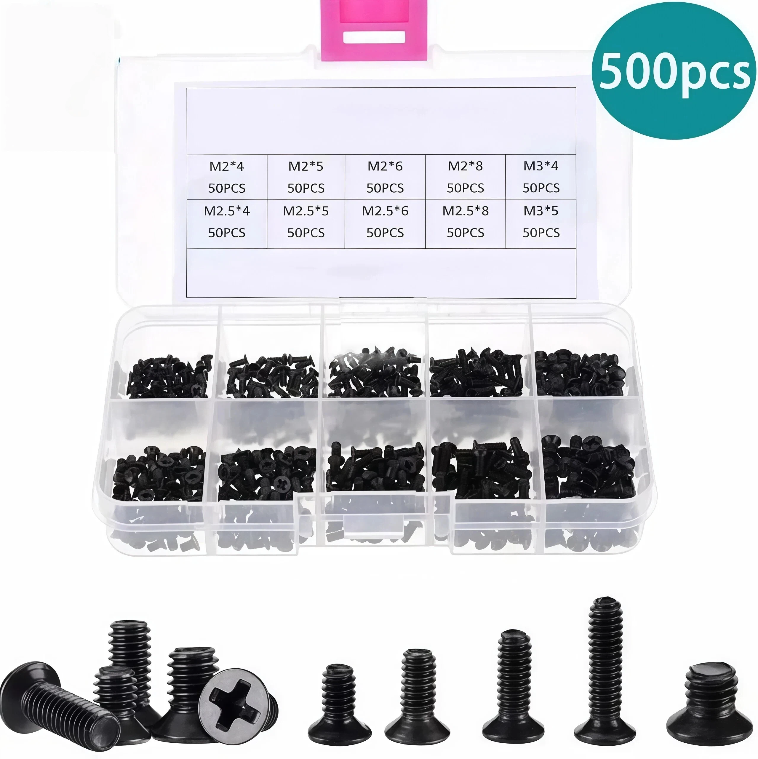 M2 M2.5 M3 KM Screw Kit Laptop Screw Flat Head Cross Repair Computer Electronic Laptop Screw Home Appliance Repair Kit