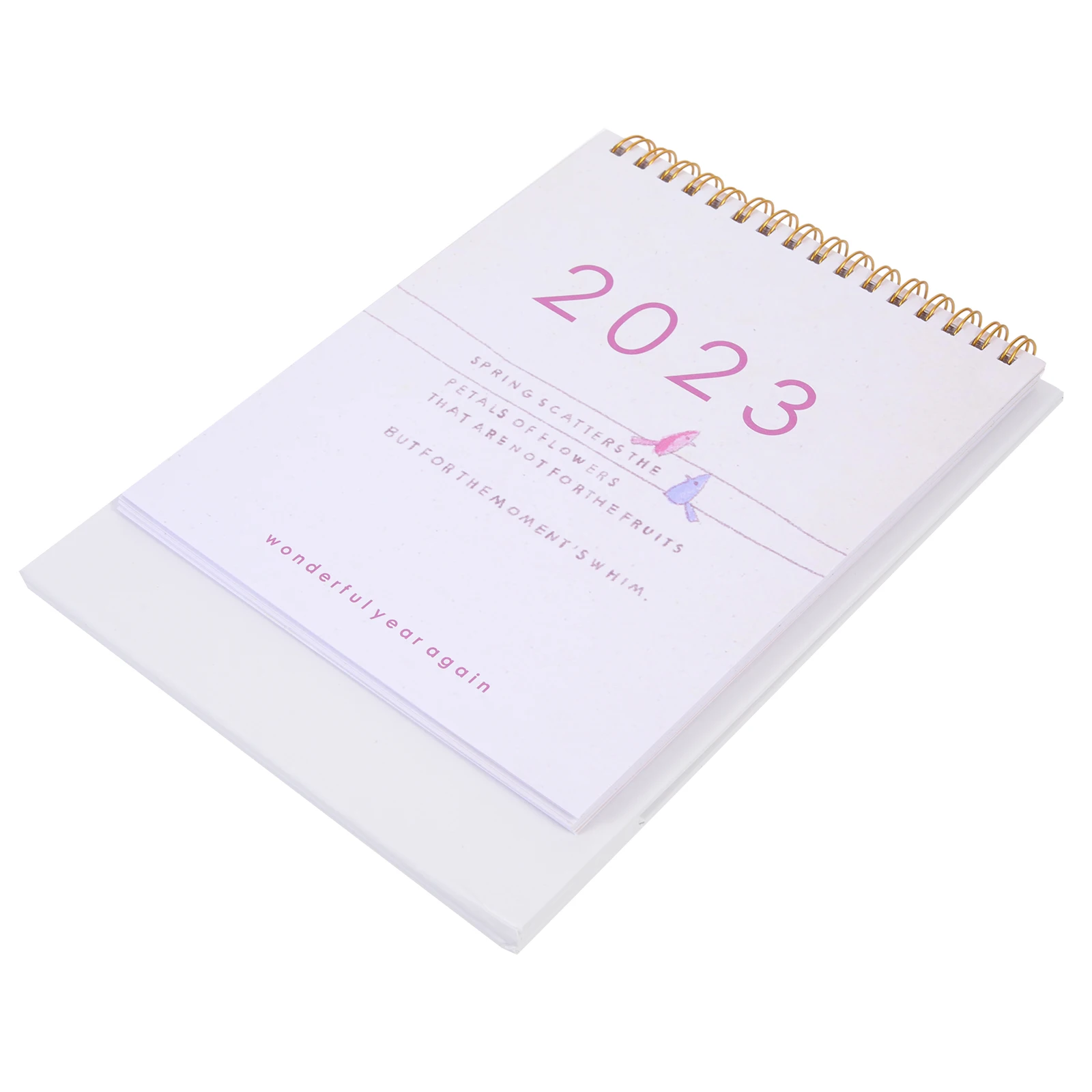 

2023 Desk Calendar Office Stylish Paper Planner Simple Elegant Design Monthly Plan Coil Ring Page Home Decor Practical