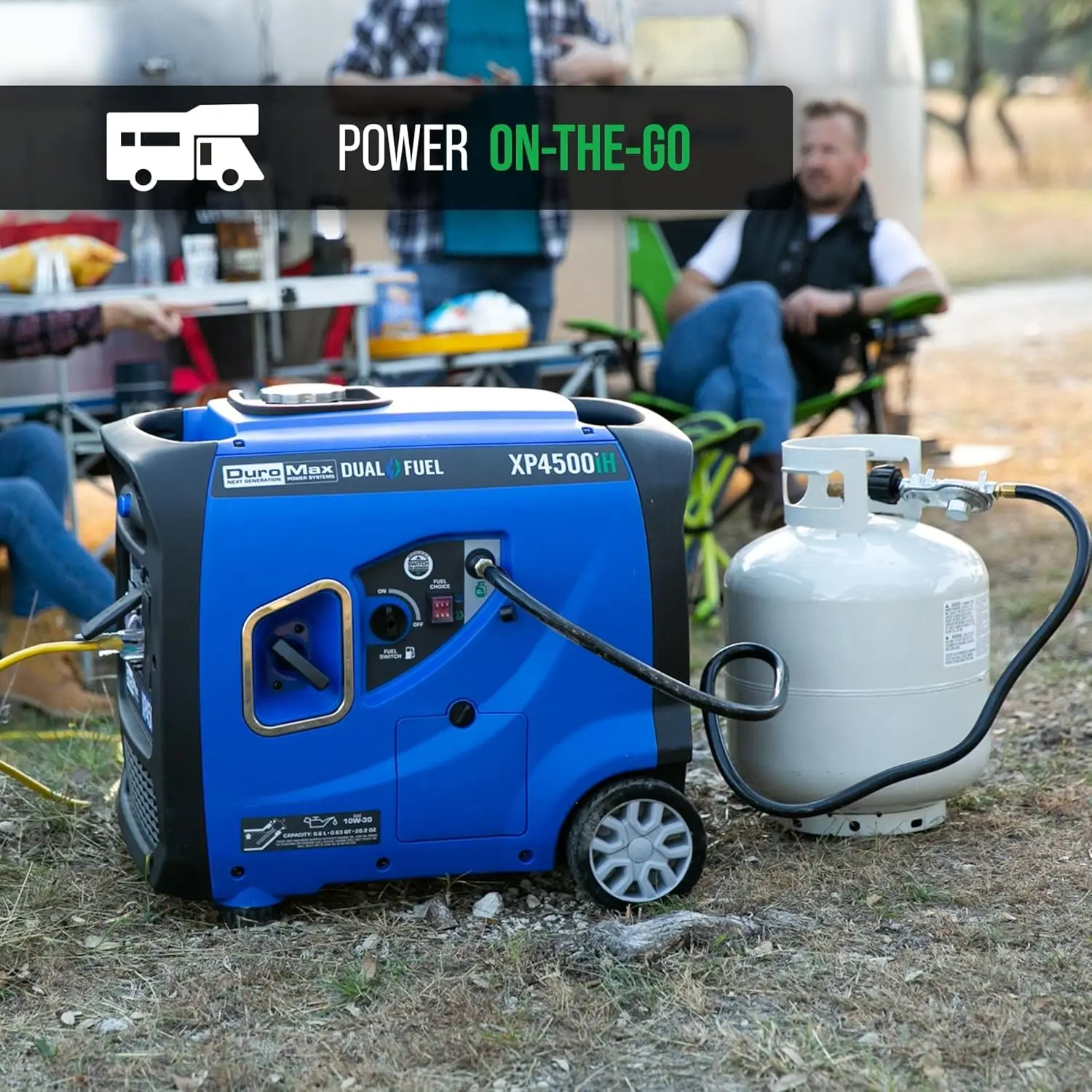 XP4500iH 4500-Watt 223cc Dual Fuel Digital Inverter Hybrid Portable Generator, Black/Blue