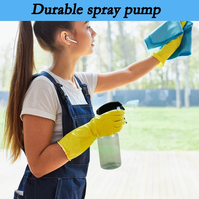 Plastic Spray Bottles For Cleaning Solutions,10OZ Reusable Empty Container With Durable Black Trigger Sprayer, 3Pack