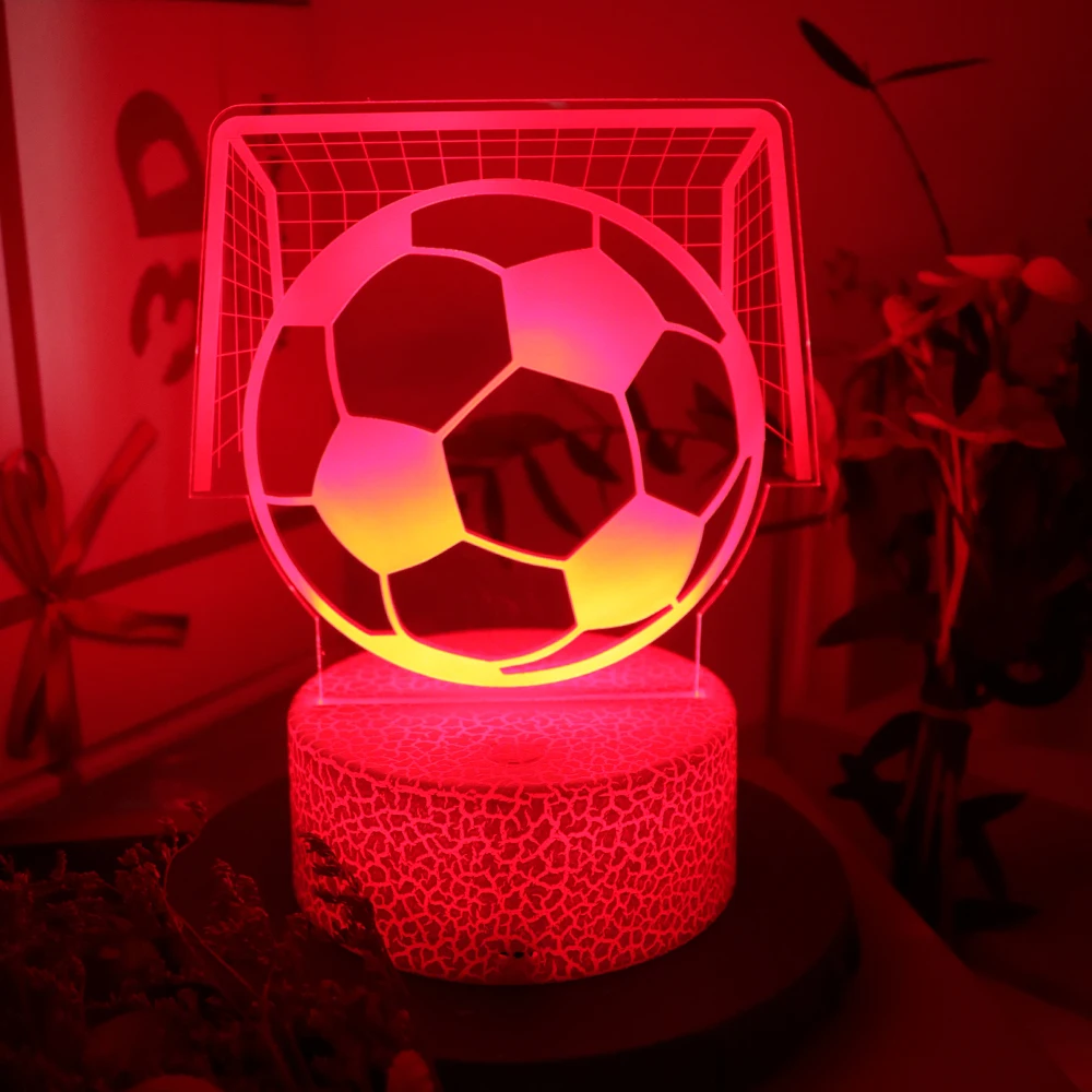 サッカー選手ナイトライトタッチリモコンRGB LEDランプ寝室の装飾ノベルティクリエイティブスポーツテーマギフト男の子子供ファン