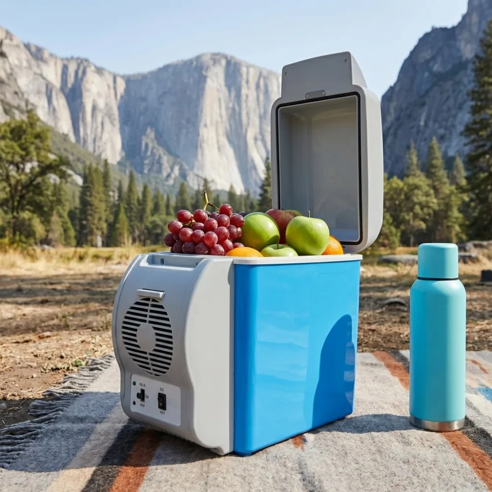 7.5 Liter Capacity Car Mini Refrigerator 12V Semiconductor Car Refrigerator Ice Box Insulated Cooler Lightweight Car Fridge