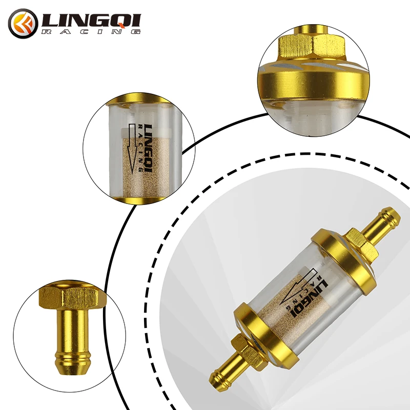 LINGQI Modified Off-road Motorcycle General Gasolines Filter 8mm Fuel Filters Element Cup For Dirt Pit Bike ATV Quad Universal