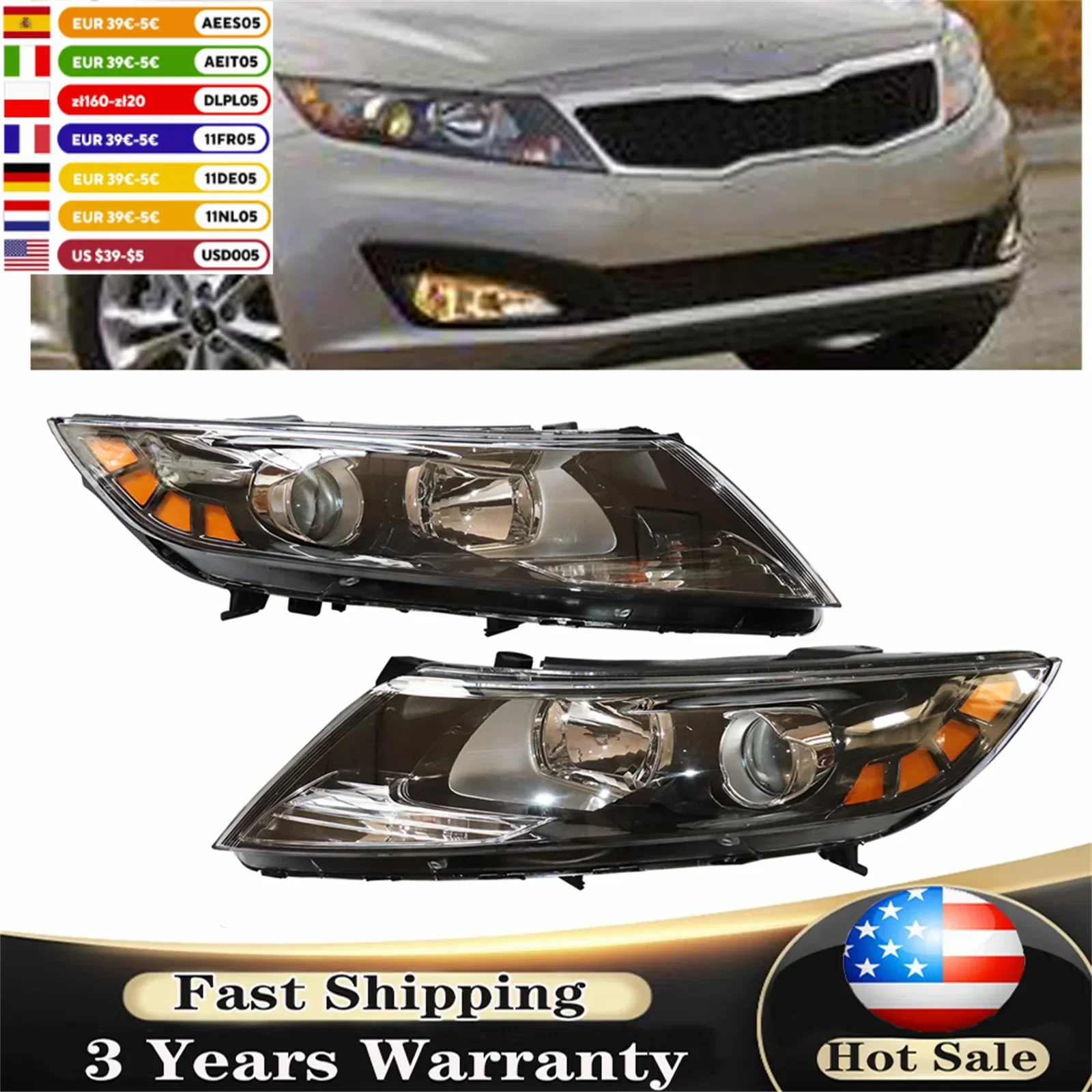 Front Headlight Headlamp Assembly For Kia Optima 2011 2012 2013