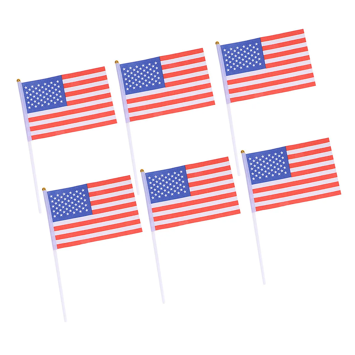 20Pcs America Stick Flags Hand Held Mini Flags for Grand Opening Clubs Parades Desk Decoration Festive Fun