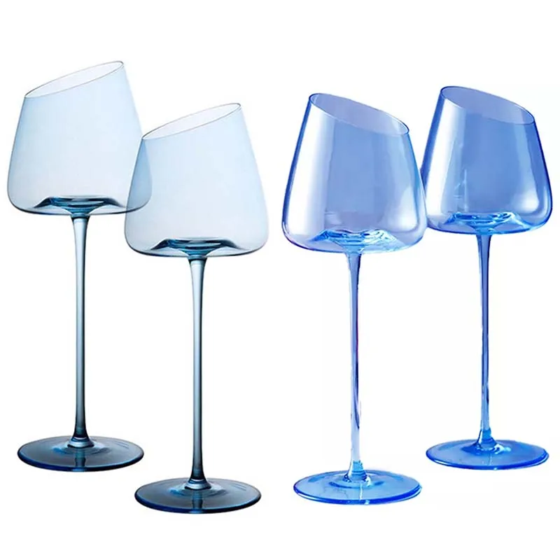 4/2/1Pcs 580ml Luxury Fashion Burgundy Bordeaux Goblet Big Belly Tasting Cup Party Bar Blue Champagne Cup Wedding Red Wine Glass