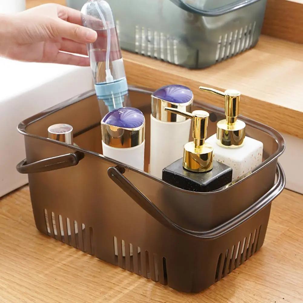 Rectangle Dirt-proof Several Drainage Holes Shower Caddy Bin Steady Saving Space Shower Caddy Bucket Office Supplies