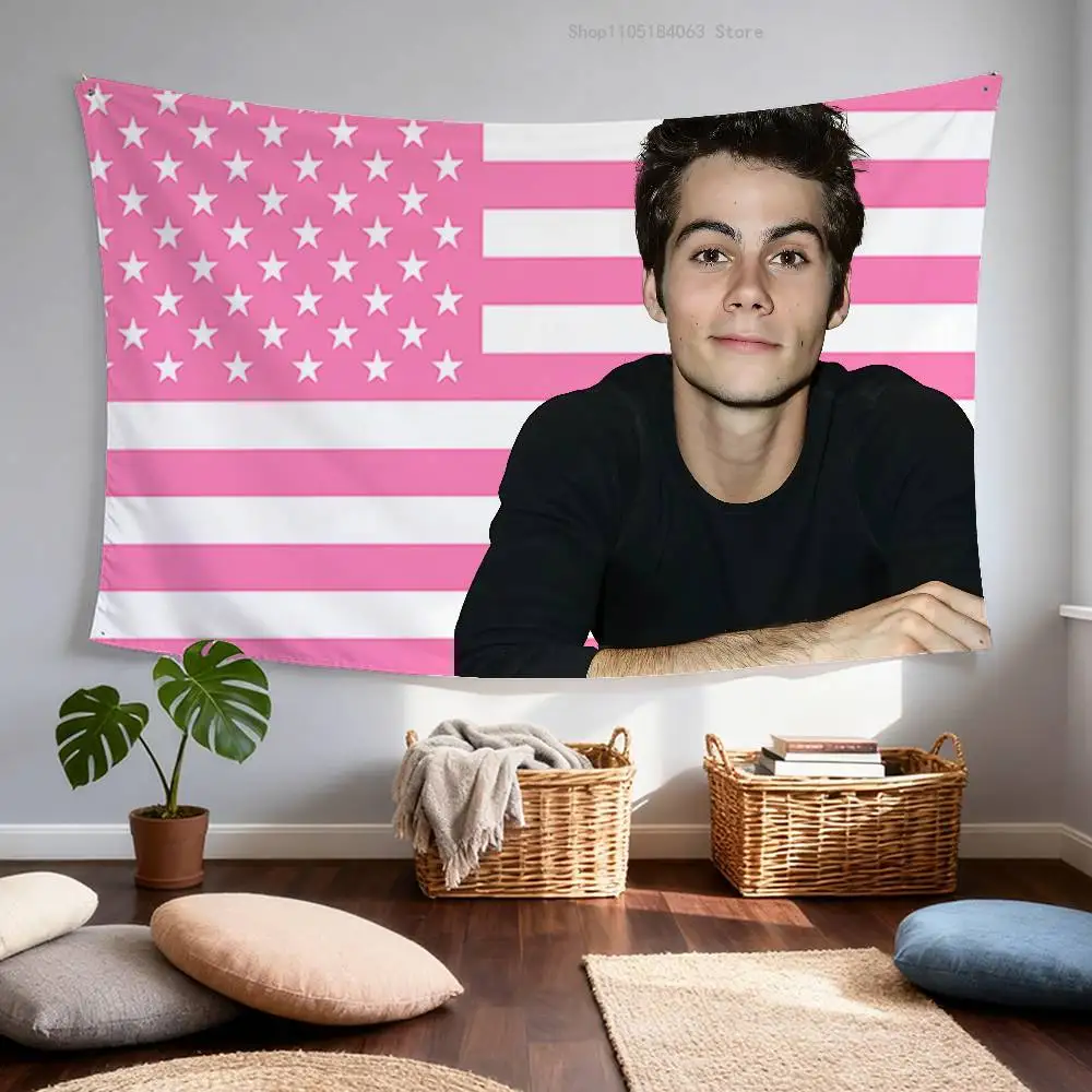 D-Dylan O B-Brien الوردي العلم الأمريكي نسيج راية لغرفة النوم في الهواء الطلق غرفة المعيشة مطعم بار جدار ديكور الطرف