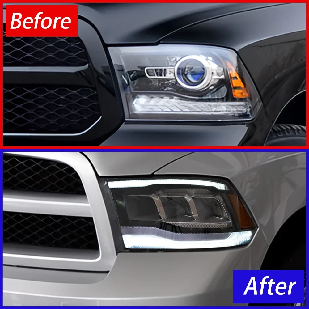Car Front Lamps for Dodge 2009-2018 RAM 1500 2500 3500 Auto LED Headlights Assembly Upgrade Projector Lens Accessories