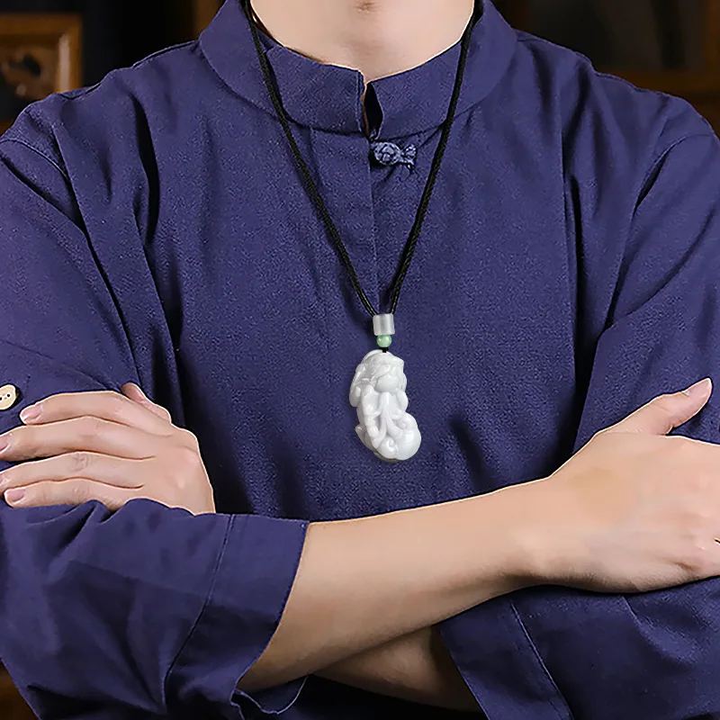 Natural Myanmar A-grade Jade Light Purple Ruyi Pixiu Ice Jadeite Pendant Attracting Wealth Men Charms Women's Jewelry Wholesale