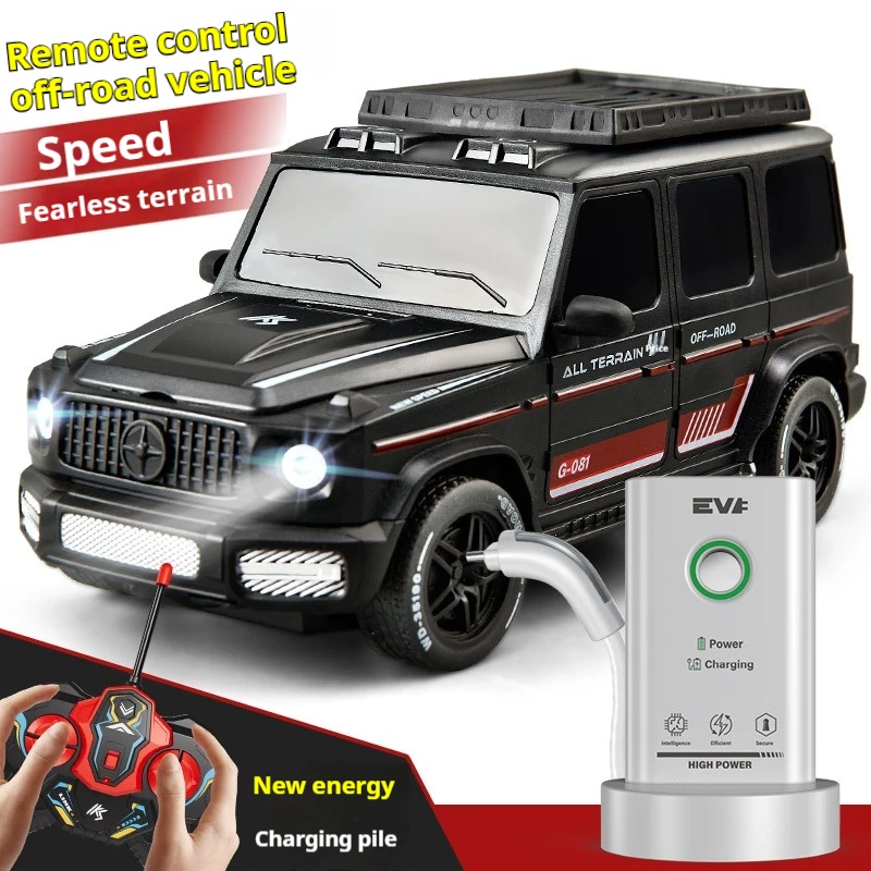 

New Energy Charging Pile 2.4G Remote Control Car Model, 30km/h High-speed 4WD Drive Off-road Drift Racing Car,light&sound Gift