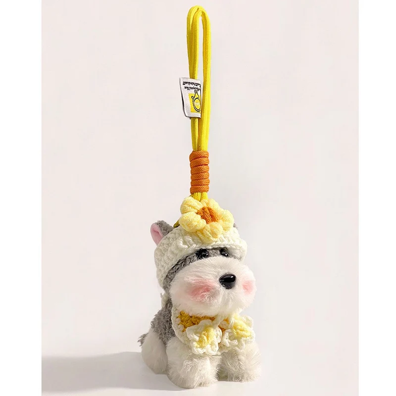 Peluche Schnauzer Cucciolo Ciondolo Borsa Simpatica Bambola Zainetto Ornamento Portachiavi Regalo squisito