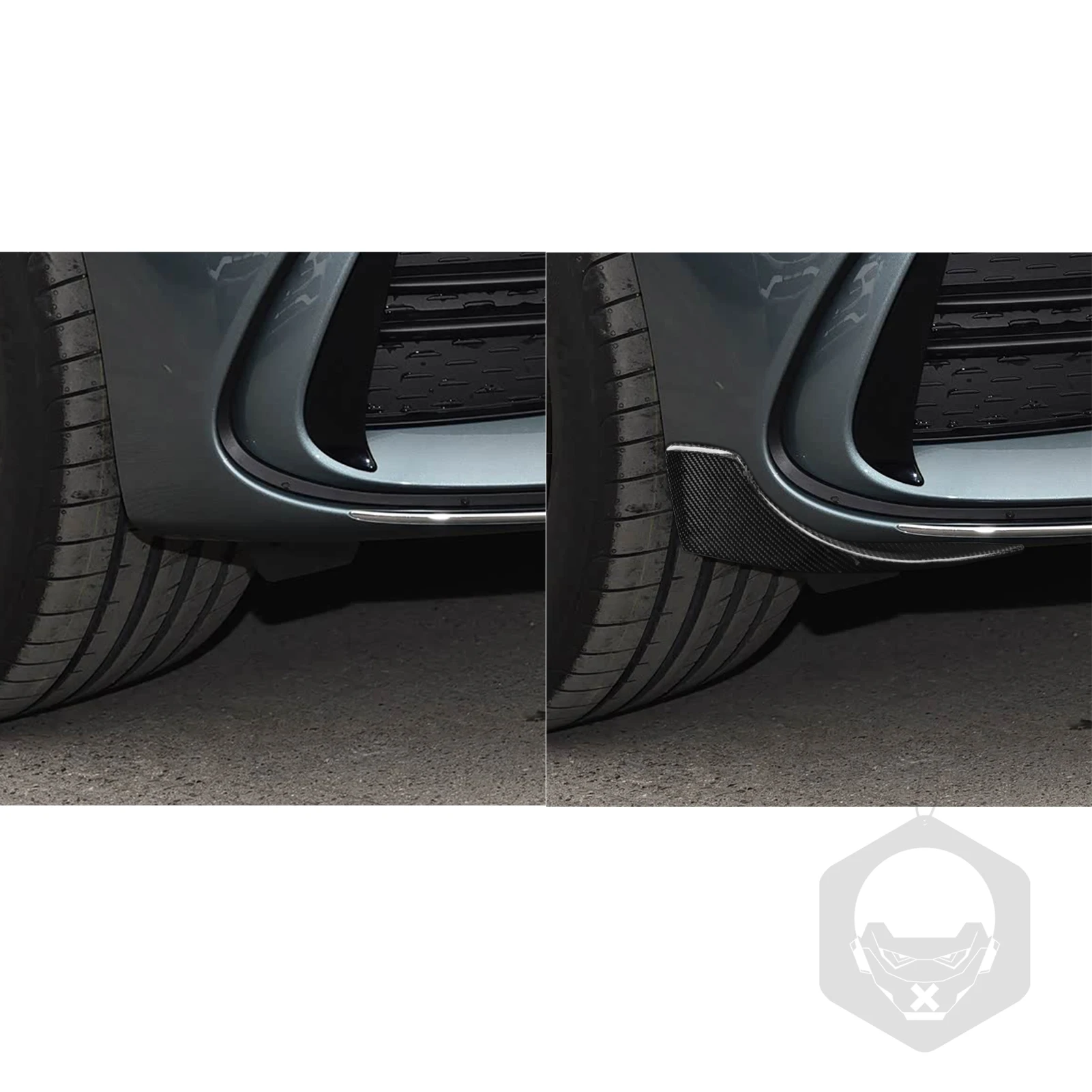 For Mercedes-Benz C-Class W206 AMG C200 C43 2022 Real Dry Carbon Fiber Front Bumper Spoiler Panel Car Accessories Decorative