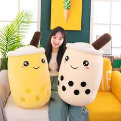 22-70cm Giant Size Bubble Tea Plushies Squishy Milk Tea Boba Pillow Peluche Ice Cream Fruits Juice Drink Bottle Prop Decor Gift