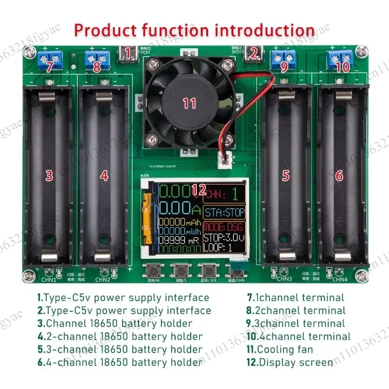 4/1 Channel 18650 Lithium Battery Capacity Tester, Type-C LCD Digital MAh Detection Module For Battery Testing