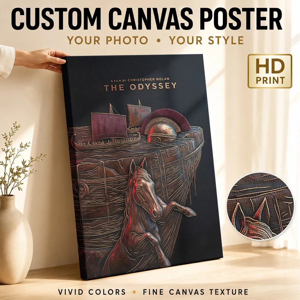 The Odyssey Christopher Nolan Movie Canvas Painting Poster Custom Vintage Movie Canvas Wall Art for Home Theater Bedroom Decor