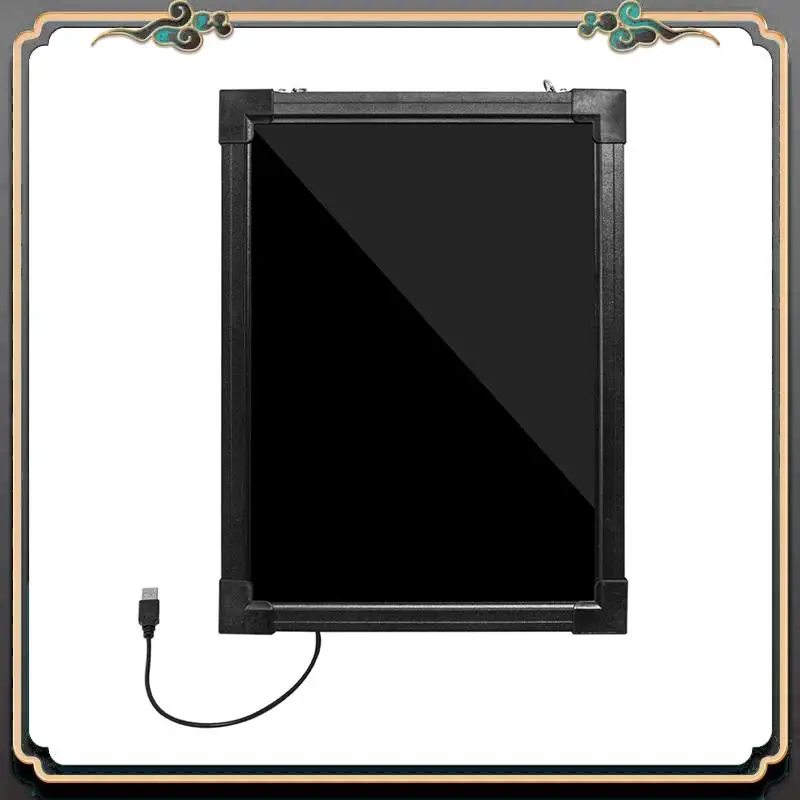ASMA-Dry Erase LED Board 30X40cm Erasable Writing Message Drawing Sign Board With Markers Wood Bracket For Home US Plug