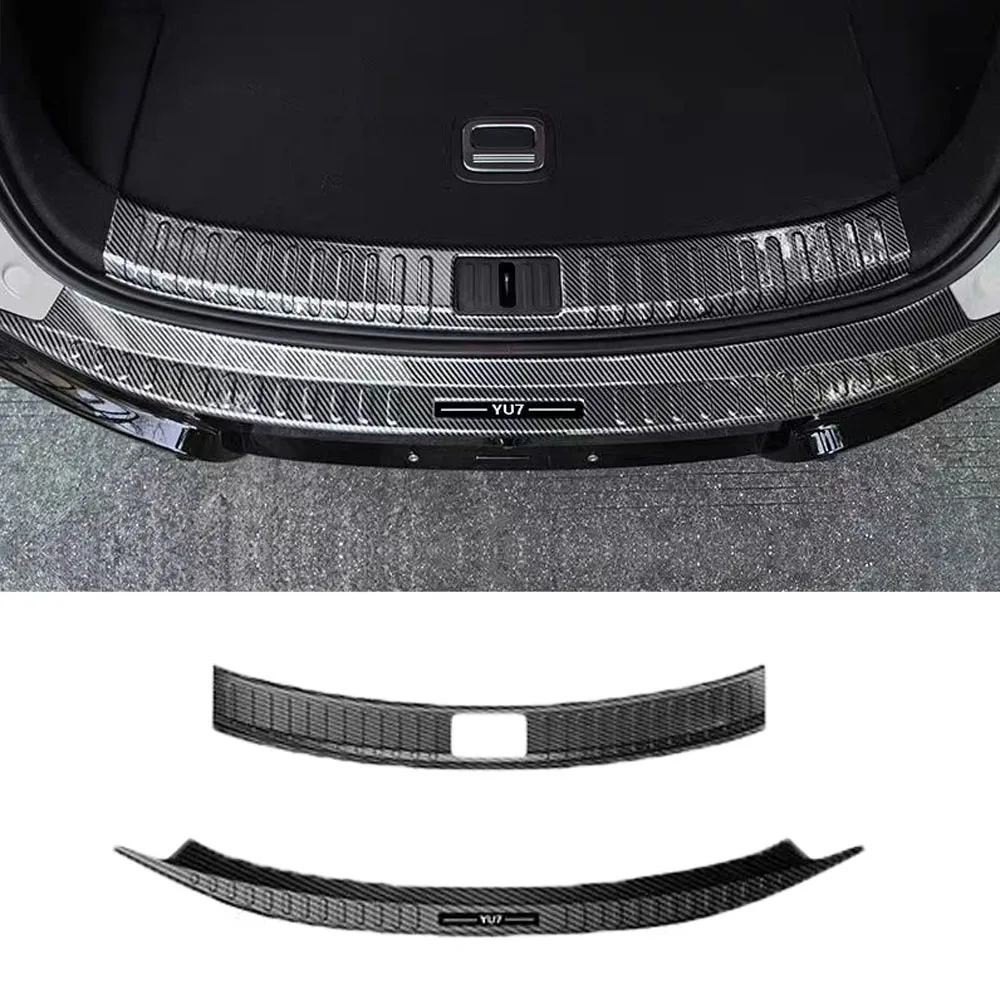 

Fit For Xiaomi YU7 2025 Rear Guard Door Sill Strip Tailgate Trim Strip Carbon Fiber Pattern Special Modified Exterior Accessory