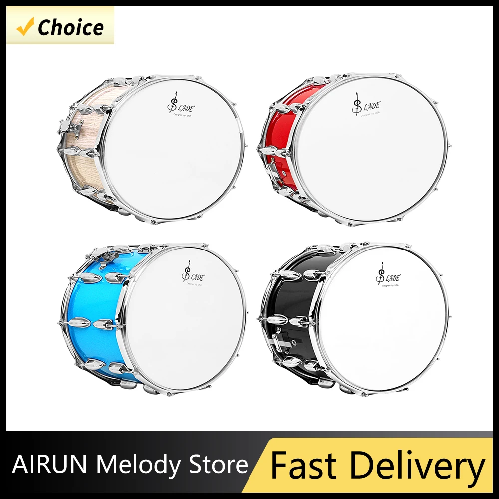 

SLADE 14x8 Inch 10-Lug Snare Drum For Marching Band School Performance Professional Percussion Instrument Snare Drum With Parts