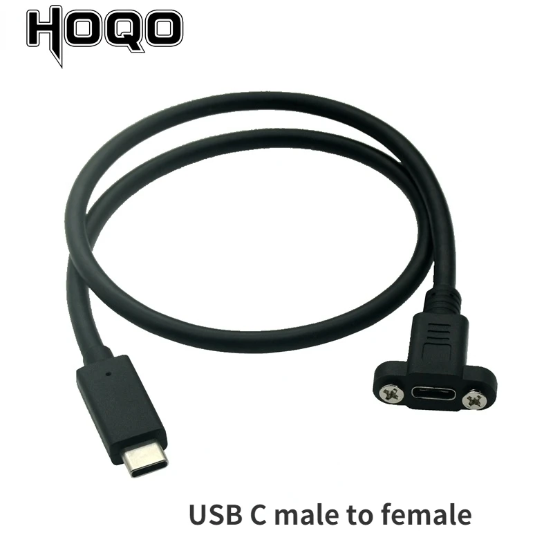 USB3.1 cable Type c Male to Female Extension Cable with Panel Mount Screw,USB C female to Male extending Wire Extender Data Cord
