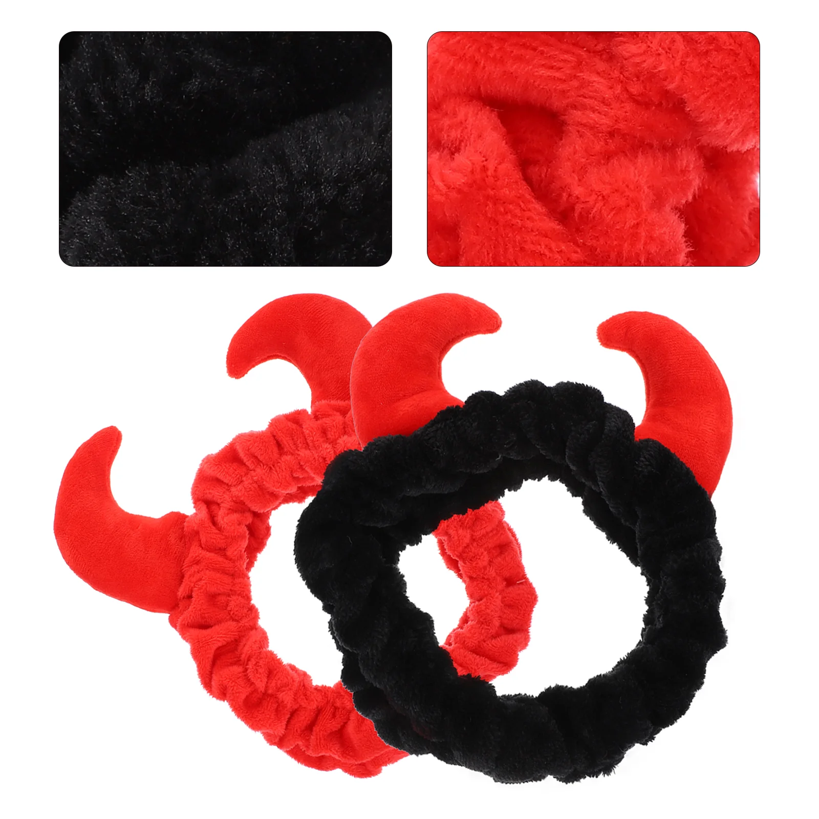 

2 Pcs Face Wash Hair Tie Lovely Horn Headband Makeup Cosmetics Spa for Shower Cloth Miss Goth Clothes