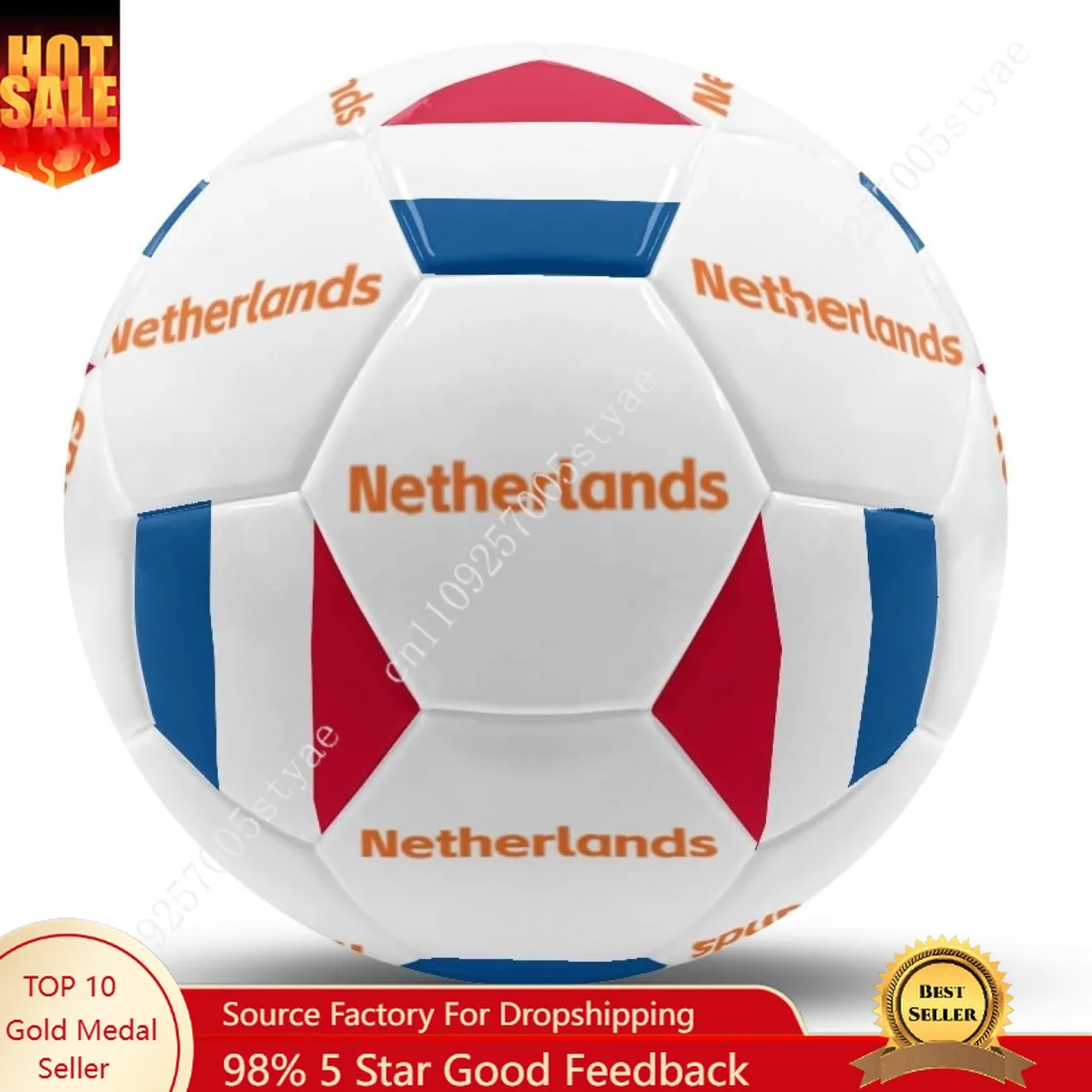 

Netherlands Flag Soccer Ball Elastic Football Lightweight Sport Equipment Soccer Balls for Indoor Outdoor Match Training