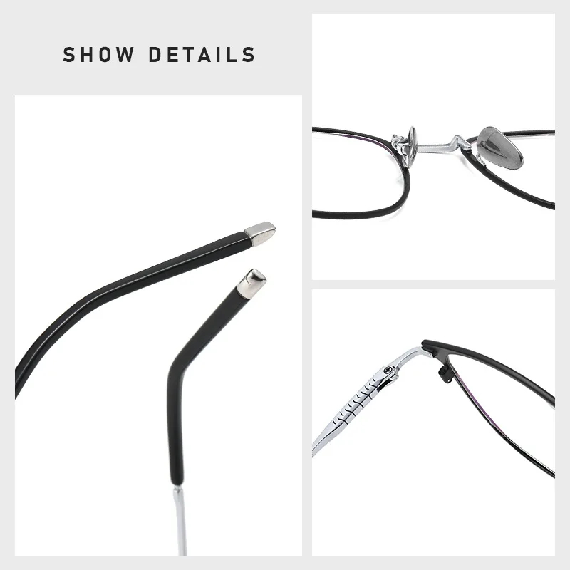 FIRADA Fashion Comfort Glasses Retro Luxury Pure Titanium Eyeglasses Optical Prescription Eyewear Frames For Men Women 2102-C - Image 5