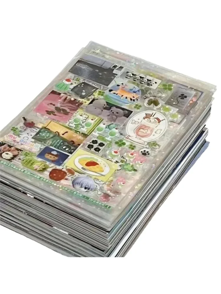 Autocollants à paillettes Vintage, 20 pièces, décalcomanies transparentes pour Scrapbooking en PET pour journaux et planificateurs