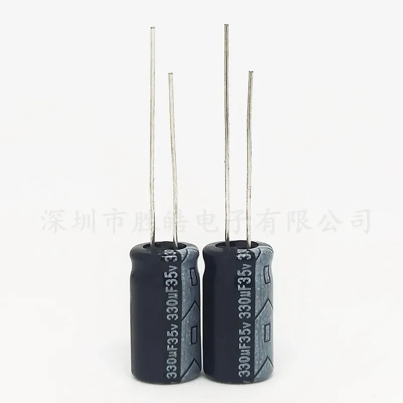 10PCS 35v330uf High Quality 10*13mm New 35V 330UF Aluminum Electrolytic Capacitor DIP Size：10x13（MM）