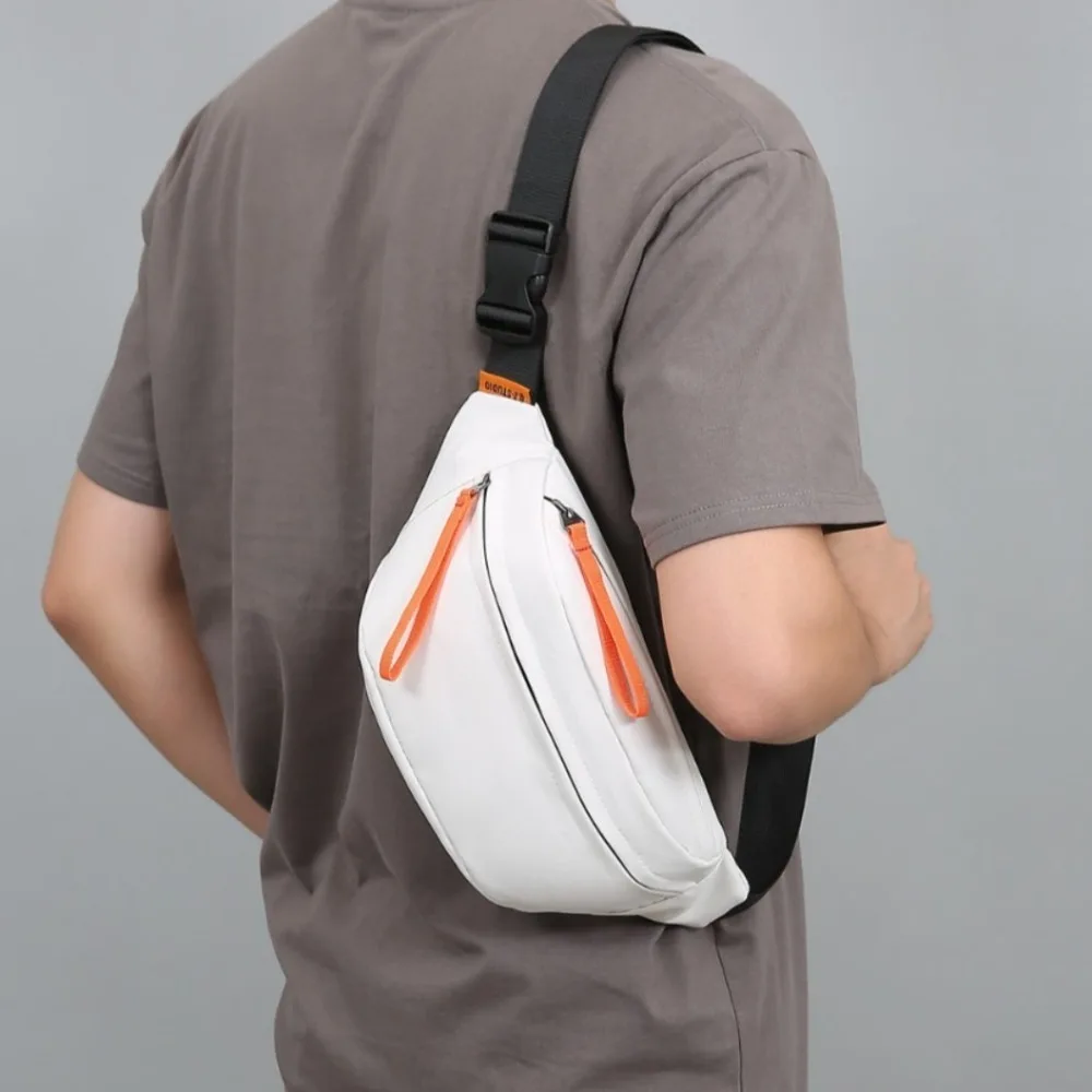

Simple Solid Color Nylon Waist Bag Multi-pocket Large Capacity Men Chest Bag Fanny Pack Banana Bag Diagonal Shoulder Bag Female